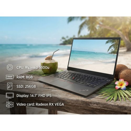 Lenovo ThinkPad E14 G3 Ryzen 3, 8gb, 256SSD, FullHD IPS  /Jogtiszta win11/ Játékok futtatására is! 