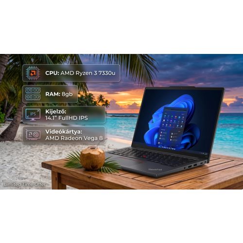 Lenovo ThinkPad E14 G5 Ryzen3, 8gb, 256SSD, Radeon /Jogtiszta win11/ Játékok futtatására is!
